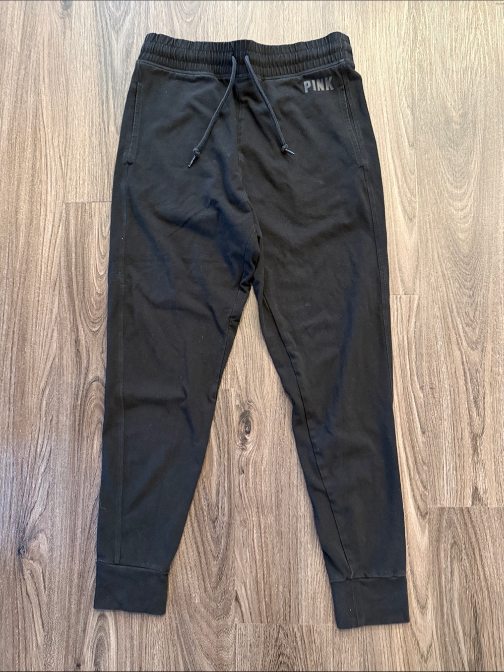 PINK Victoria's Secret Black Womens Jogger Pants - Drawstring Waist